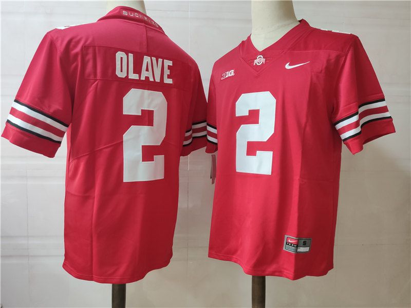 Men Ohio State Buckeyes #2 Olave Red Nike 2025 NCAA Jersey